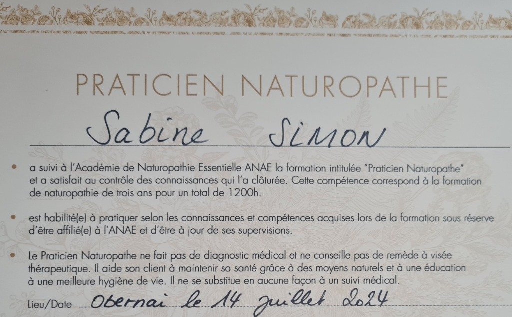 photo diplome Sabine Simon