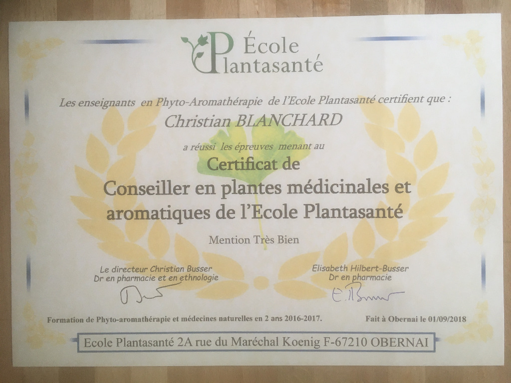 photo diplome Christian Blanchard