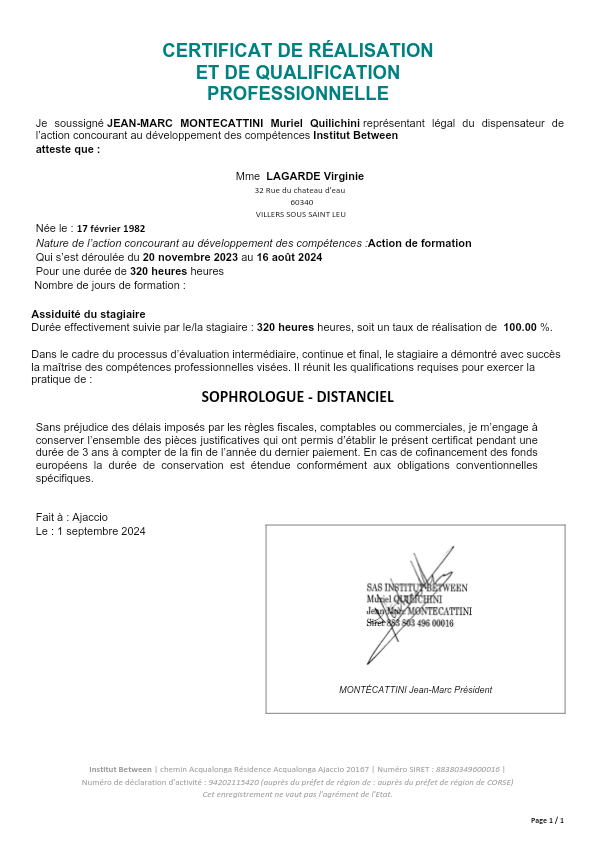 photo diplome Virginie MARGUERITTE