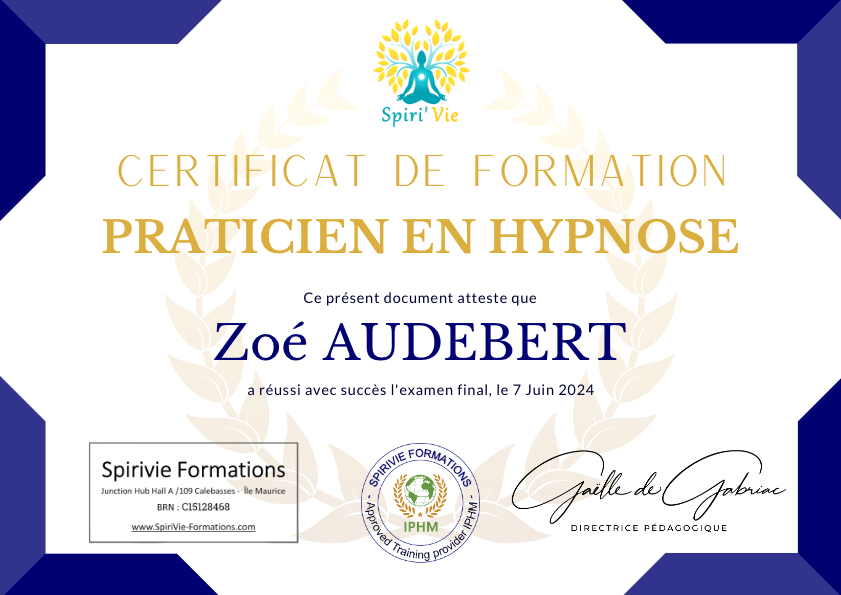photo diplome Hypnoserenity