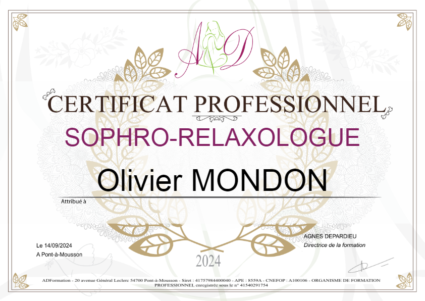 photo diplome Olivier Mondon