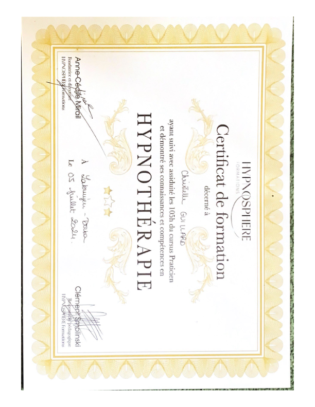 photo diplome Christelle DUBOIS - GUILLARD