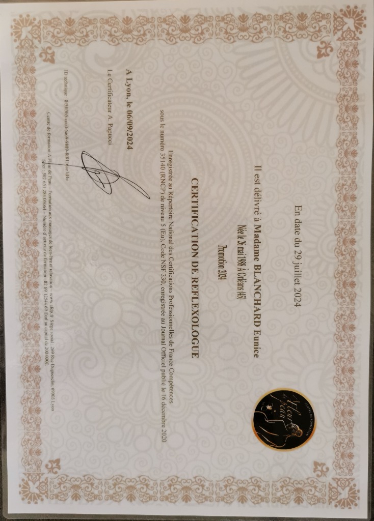 photo diplome Eunice Blanchard