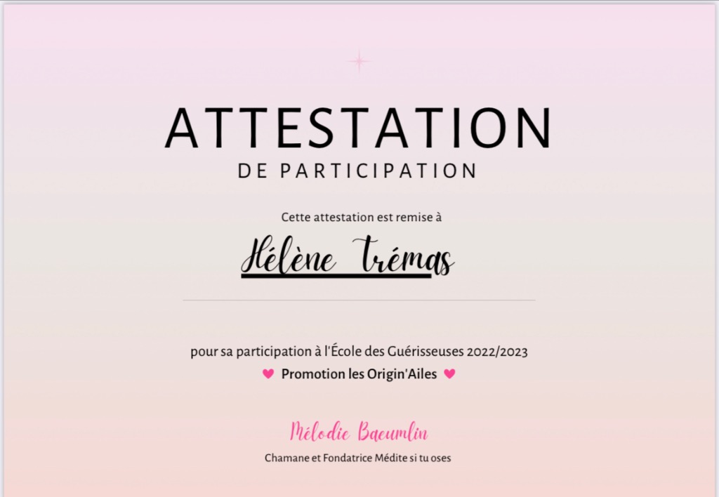 photo diplome Hélène Trémas 