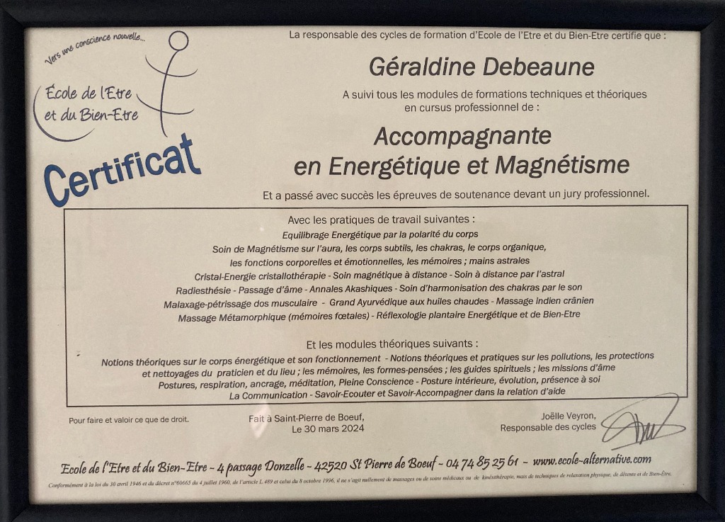 photo diplome Géraldine DEBEAUNE