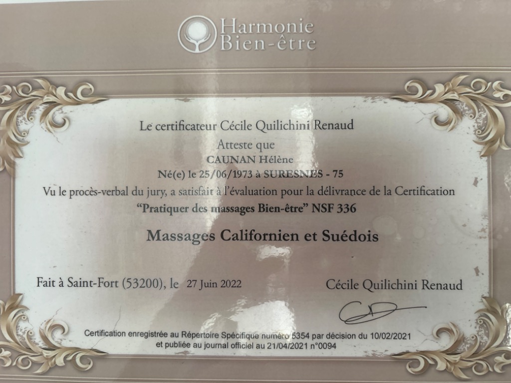 photo diplome H massage 
