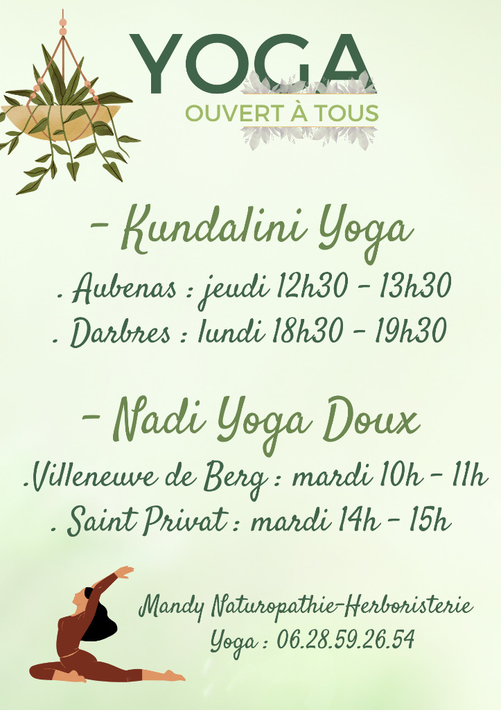 photo activite Yoga St Privat, Villeneuve de Berg, Darbres