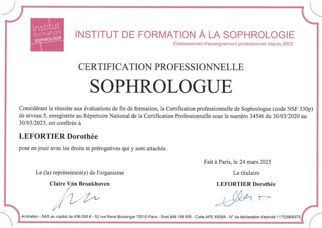 photo diplome Dorothée LEFORTIER