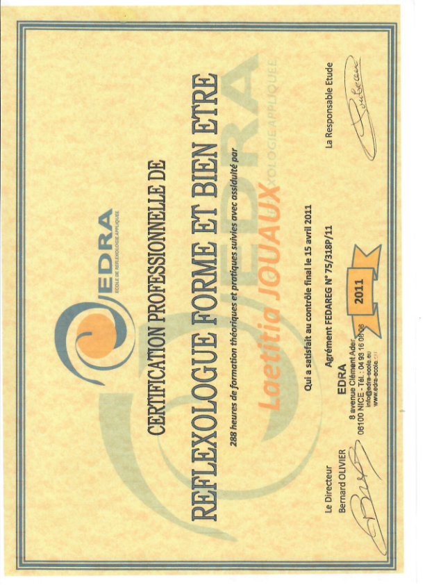 photo diplome LAETITIA LEANDRI