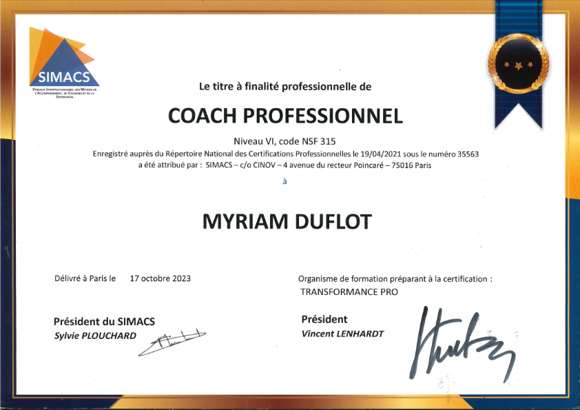 photo diplome Myriam Duflot