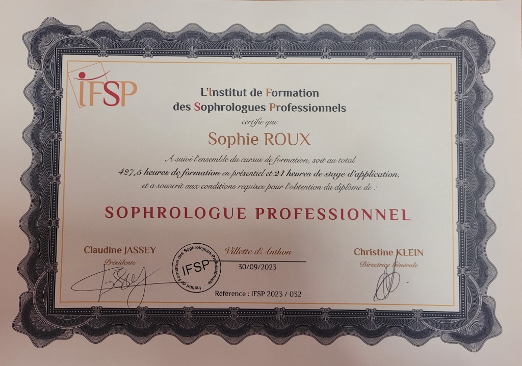 photo diplome Sophie ROUX