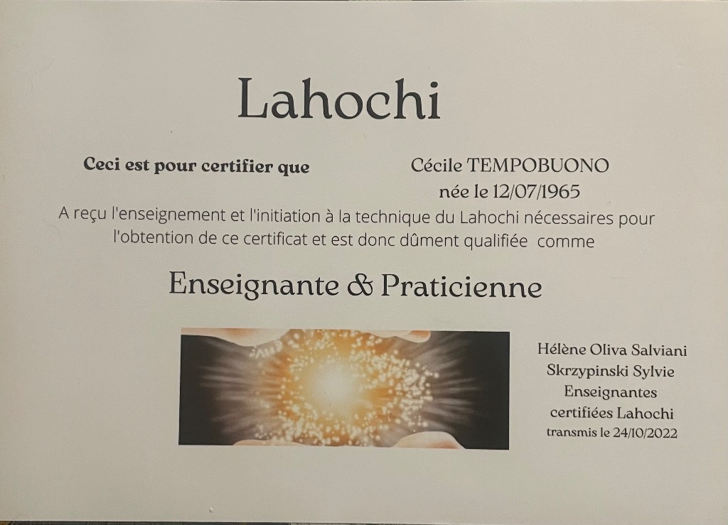 photo diplome Cecile TEMPOBUONO