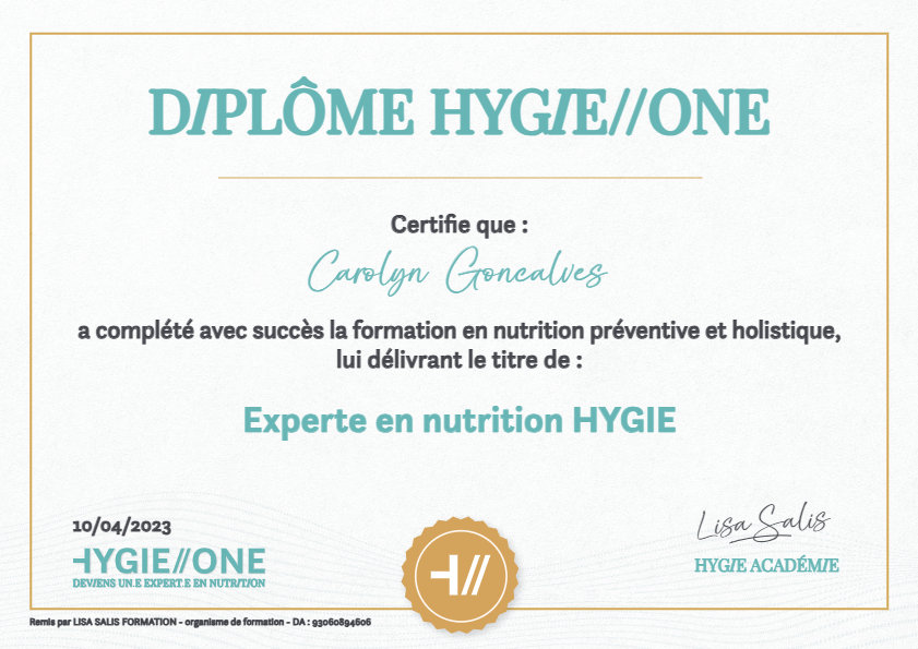 photo diplome Carolyn Goncalves