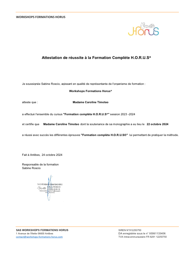 photo diplome Caroline TIMOTEO