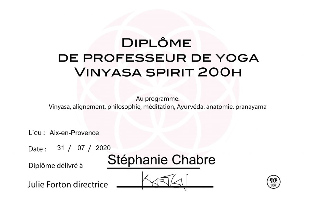 photo diplome Stéphanie Chabre