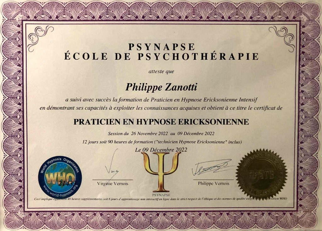 photo diplome Philippe Zanotti