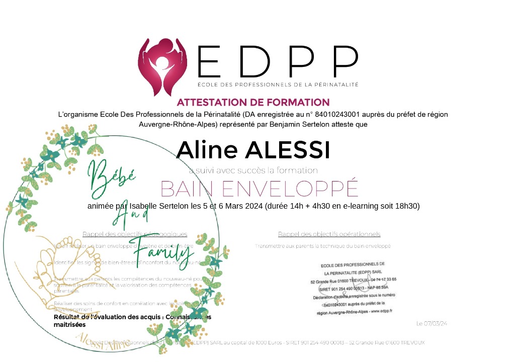 photo activite ALESSI Aline (E.I) - Bébé And Family