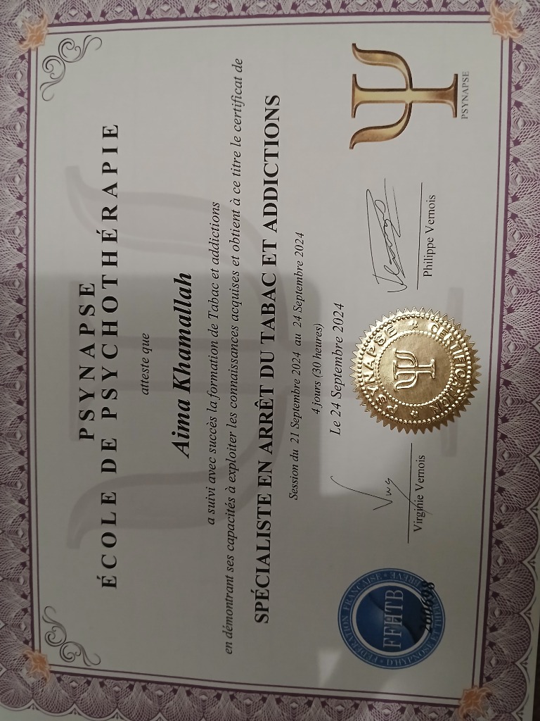 photo diplome HypnoAïma