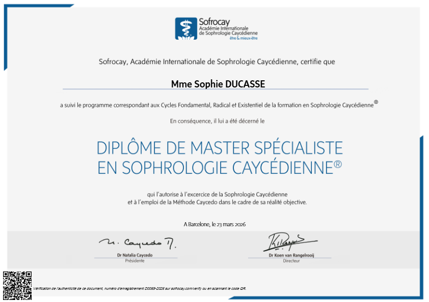 photo diplome Sophie Ducasse