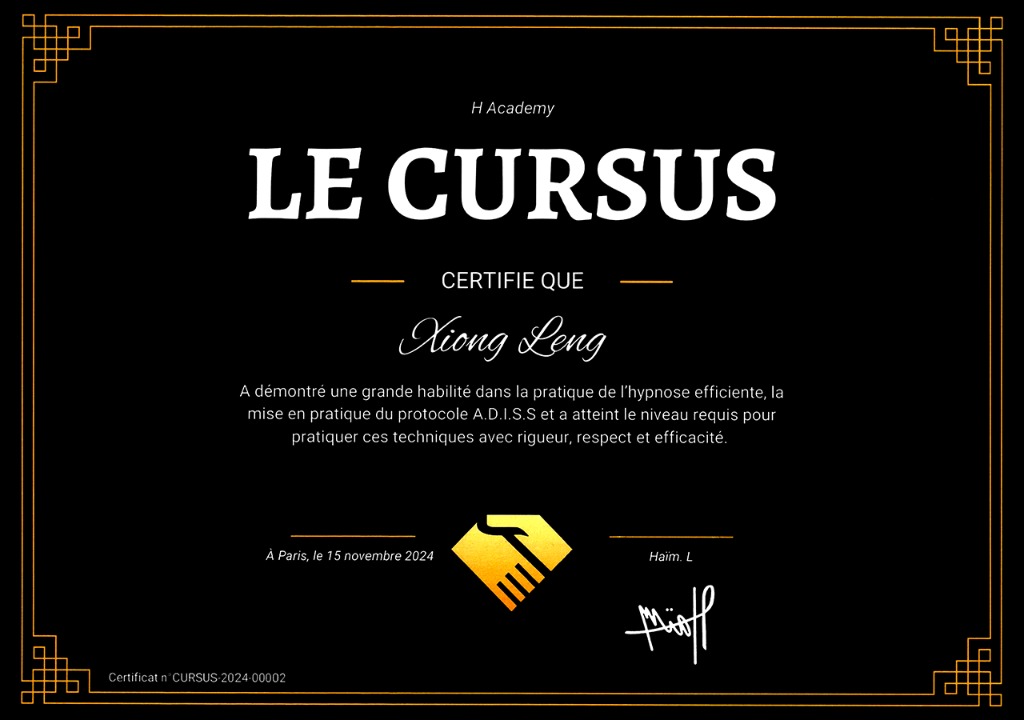 photo diplome Leng XIONG