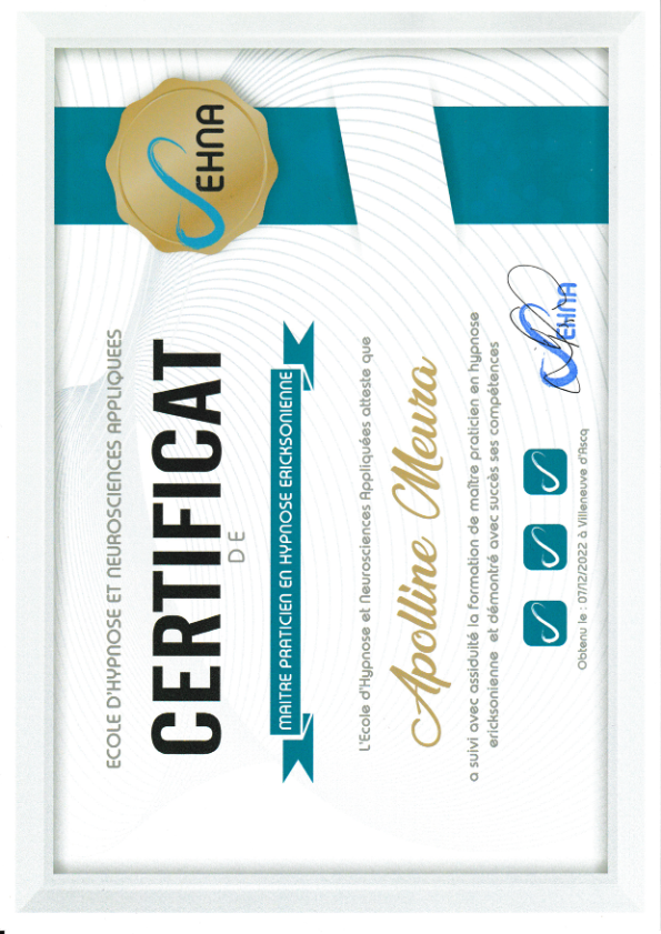 photo diplome L’éveil d’Apolline