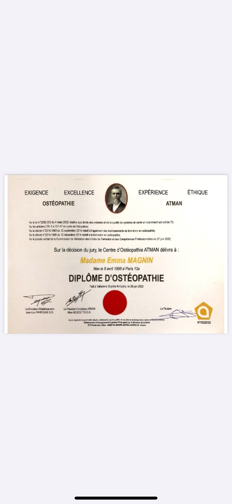 photo diplome Emma Magnin