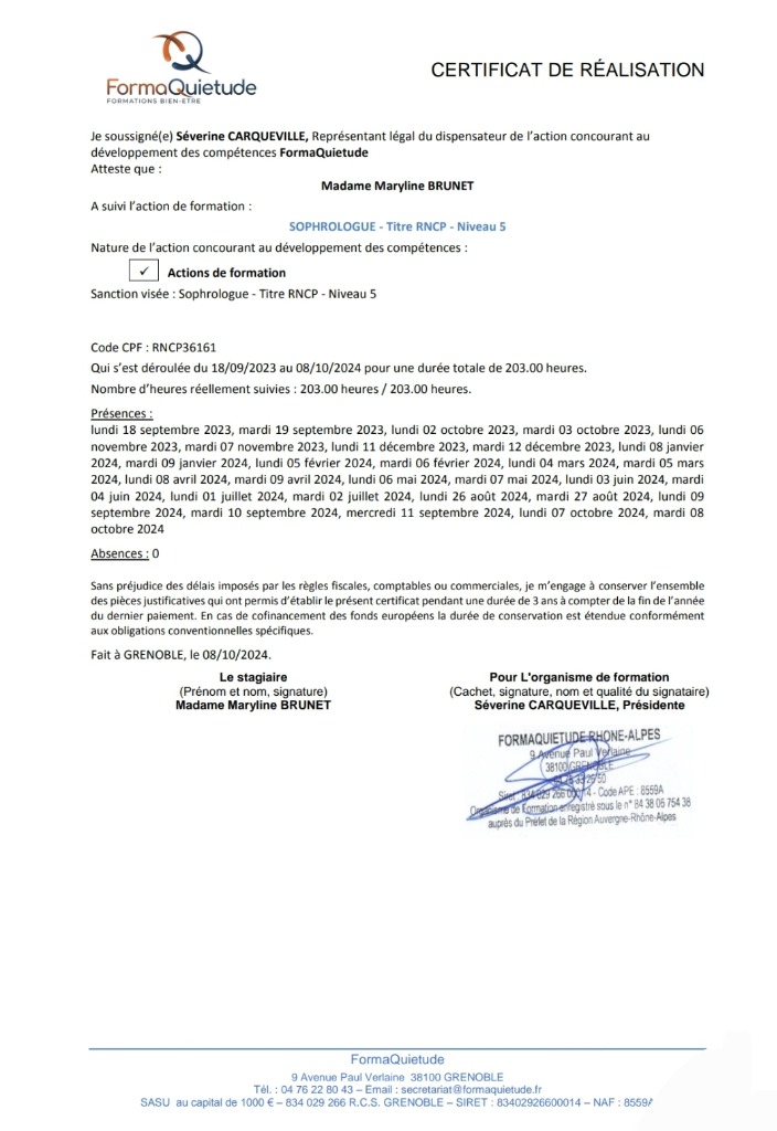 photo diplome Maryline Brunet