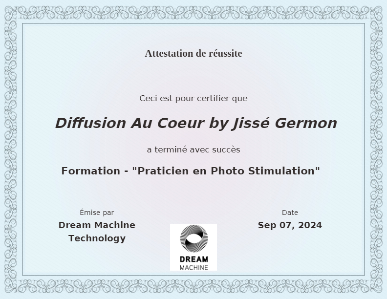 photo diplome Diffusion Au Cœur