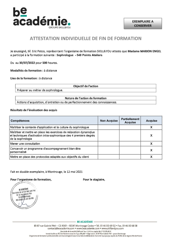 photo diplome Marion Engel