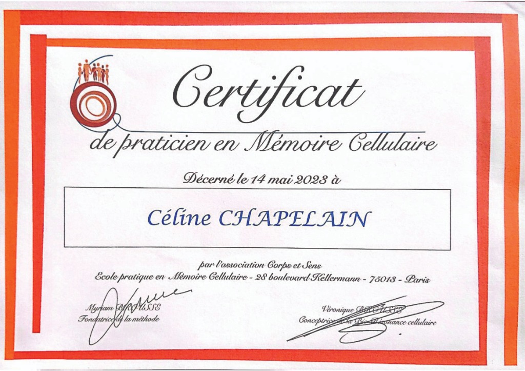 photo diplome Céline Chapelain