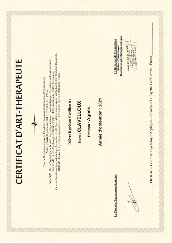 photo diplome Agnès Clavelloux