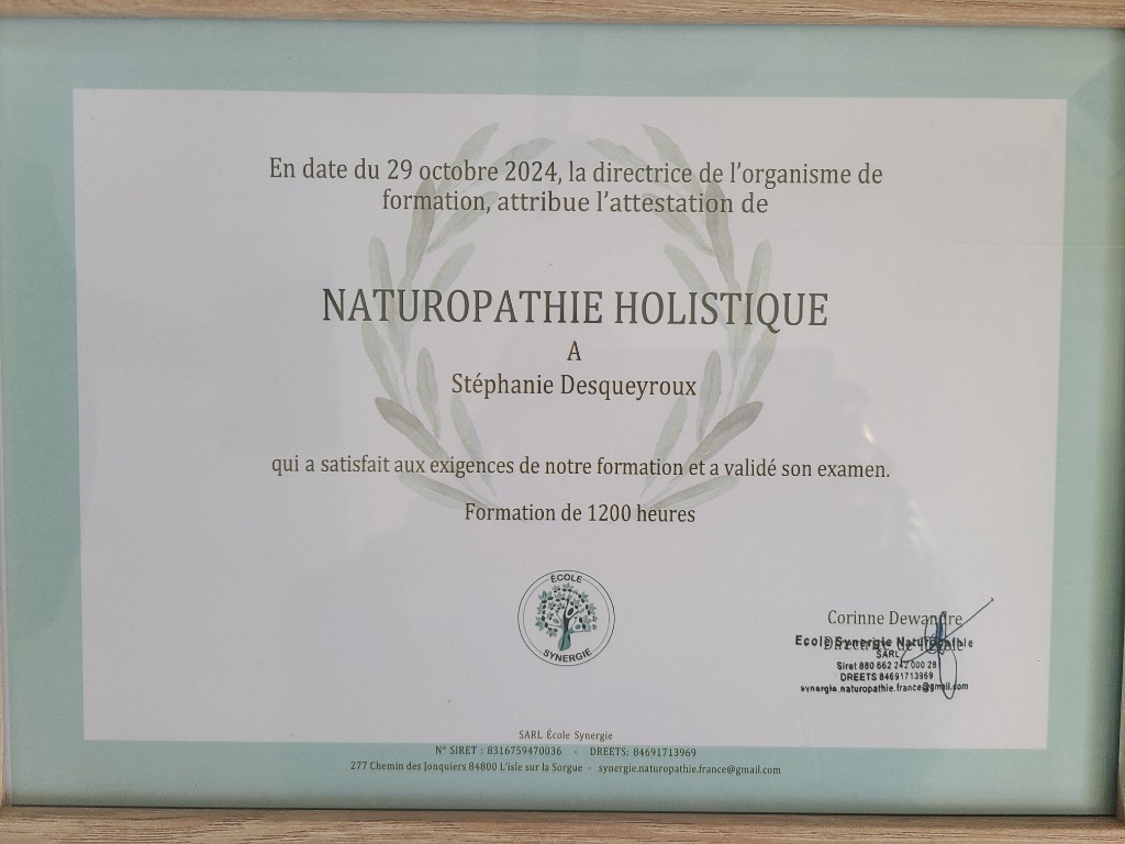 photo diplome FLEUR DE VIE