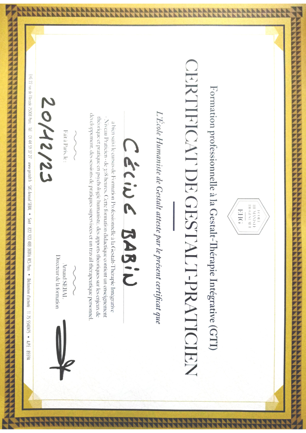 photo diplome Céline Babin-Véron 