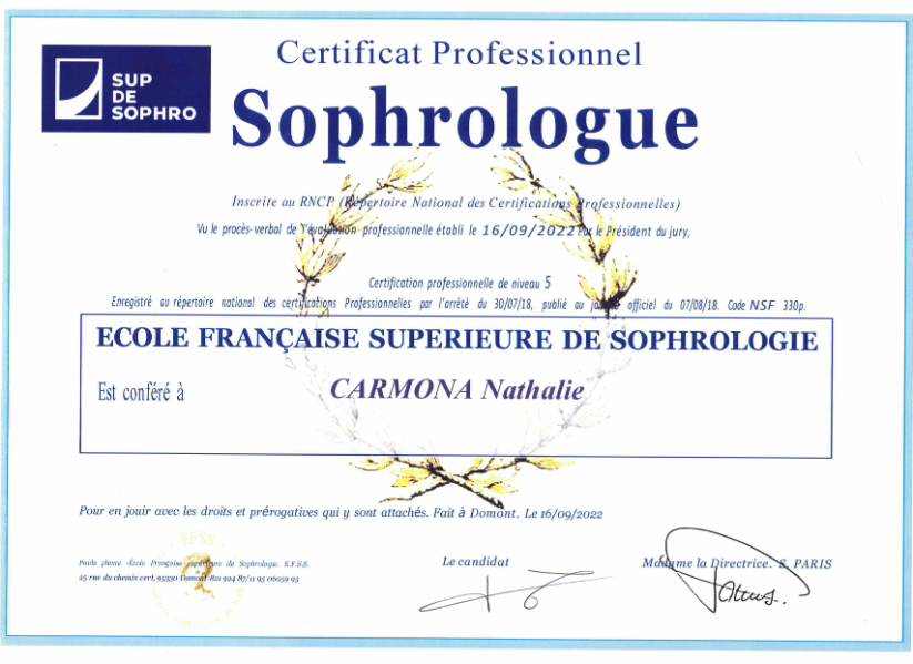 photo diplome Nathalie CARMONA