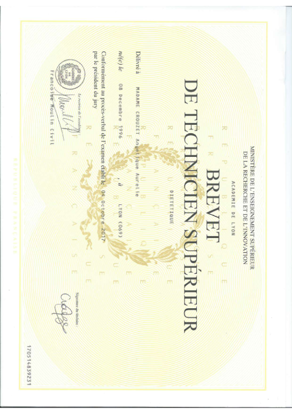 photo diplome Angélique POIGNE 