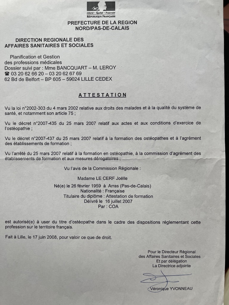 photo diplome Joëlle Le Cerf 