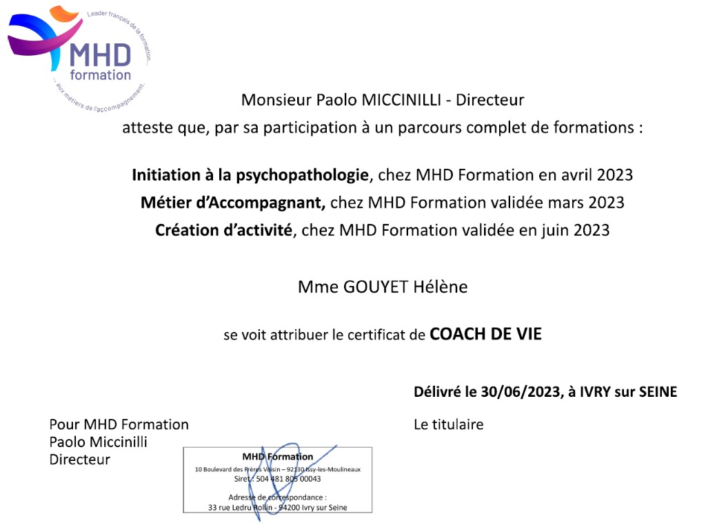 photo diplome Hélène Gouyet 