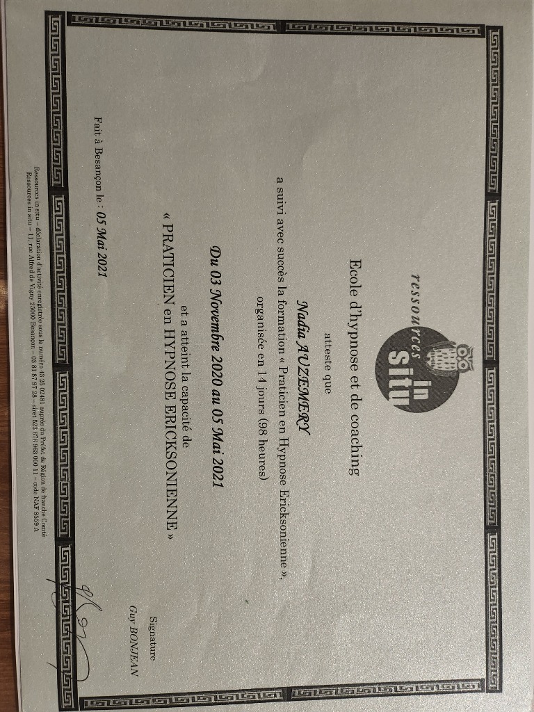 photo diplome Nadia Da Silva "Aufildevous "