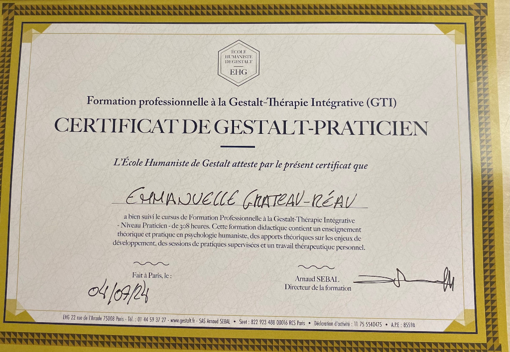 photo diplome Emmanuelle Grateau-Réau