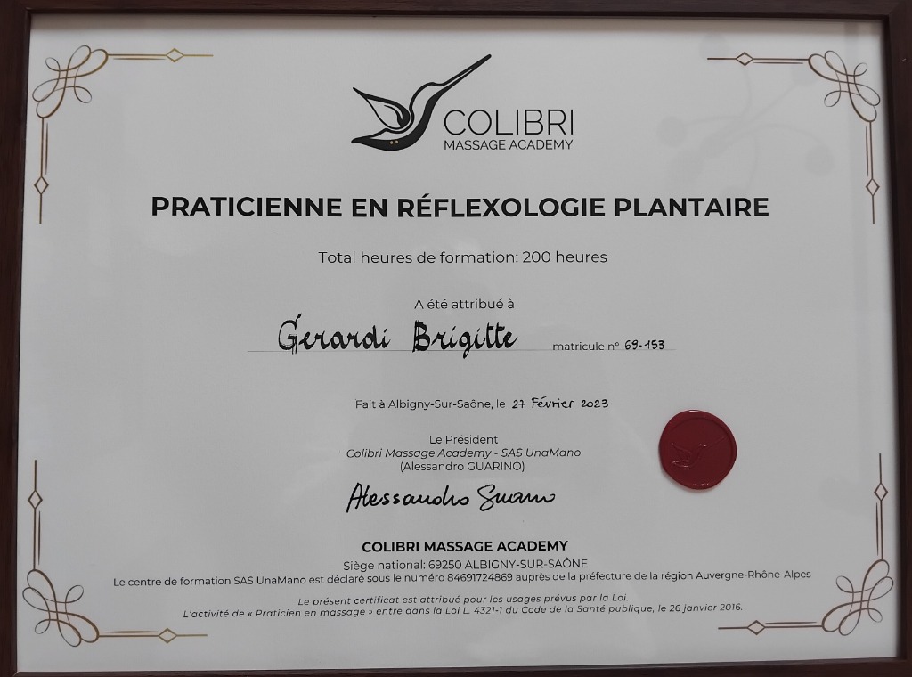 photo diplome Brigitte Gerardi