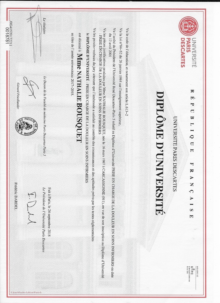 photo diplome Hypnose santé