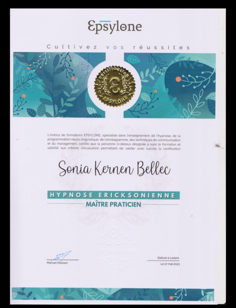 photo diplome Sonia Kernen-Bellec