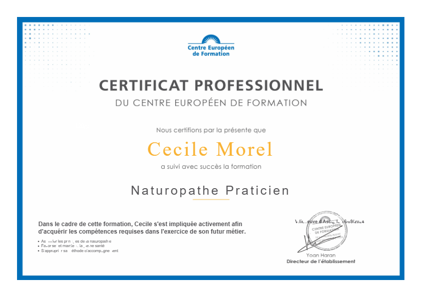 photo diplome Cécile MOREL