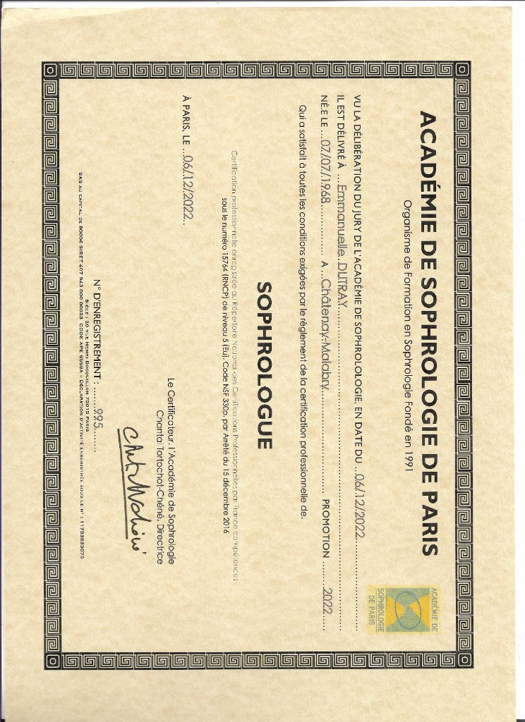 photo diplome Emmanuelle Dutray