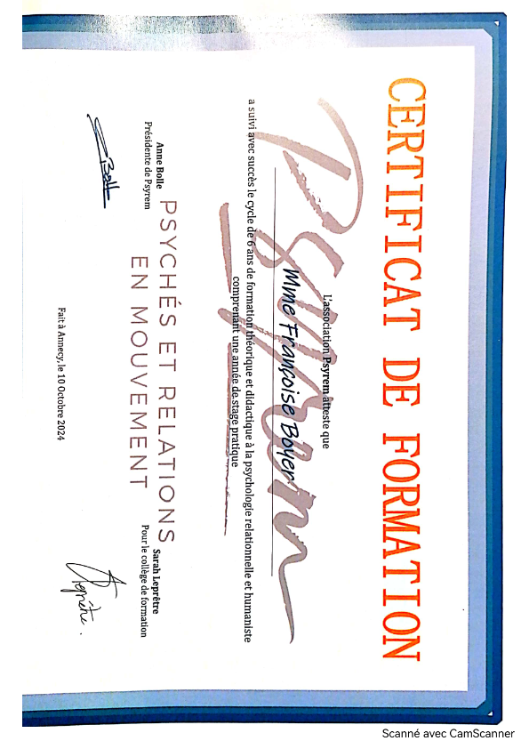 photo diplome Françoise BOYER