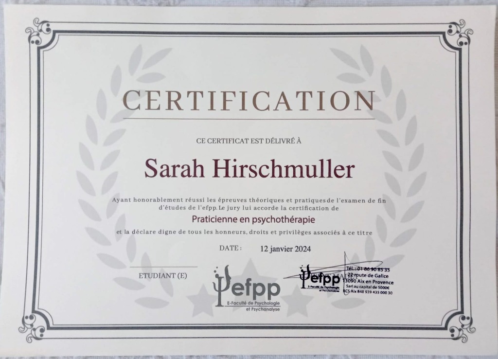 photo diplome Sarah Hirschmuller