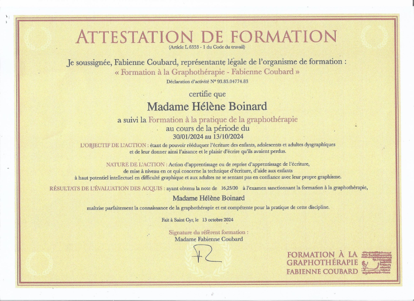 photo diplome Helene Boinard