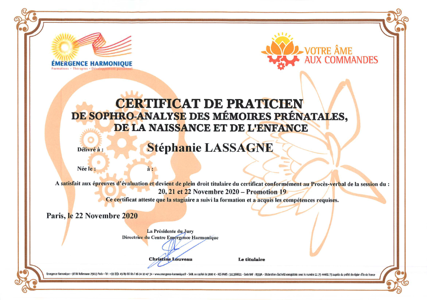 photo diplome Stéphanie LASSAGNE