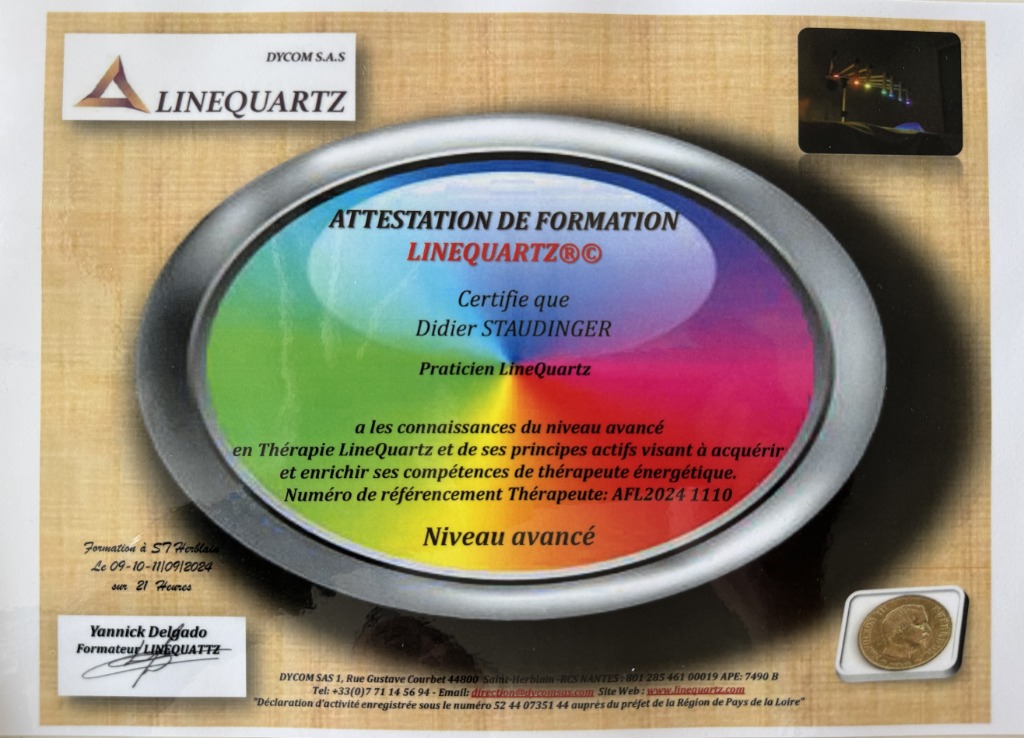 photo diplome CentrEveil - LineQuartz