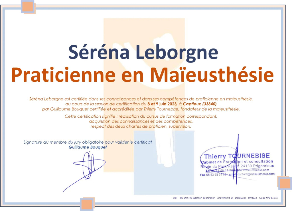 photo diplome Séréna Le Borgne